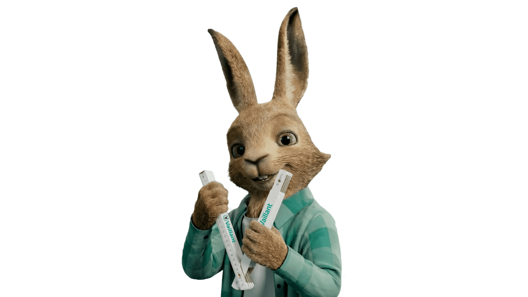 Un lapin tient un mètre pliant | Vaillant