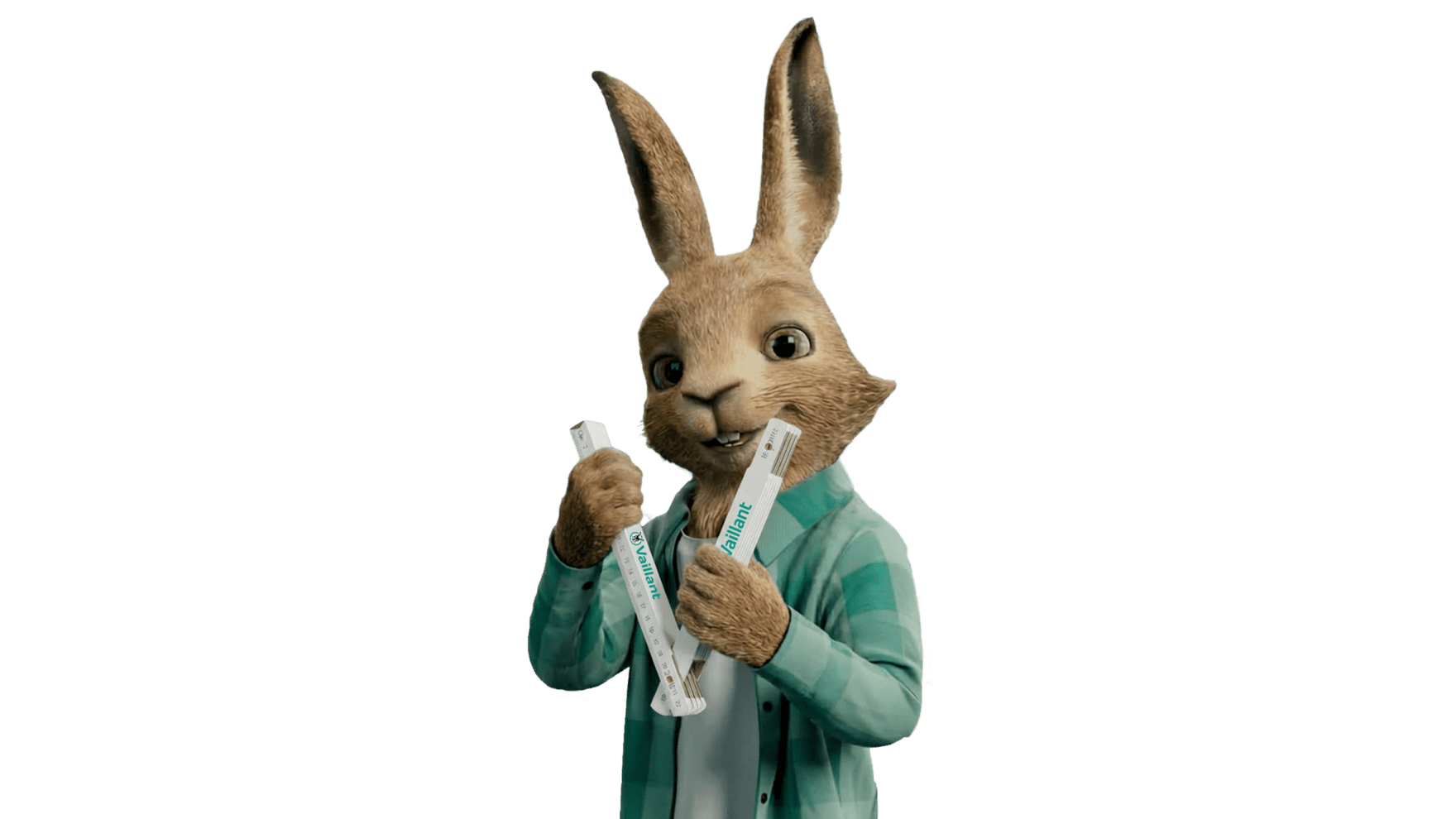 Un lapin tient un mètre dans les mains | Vaillant