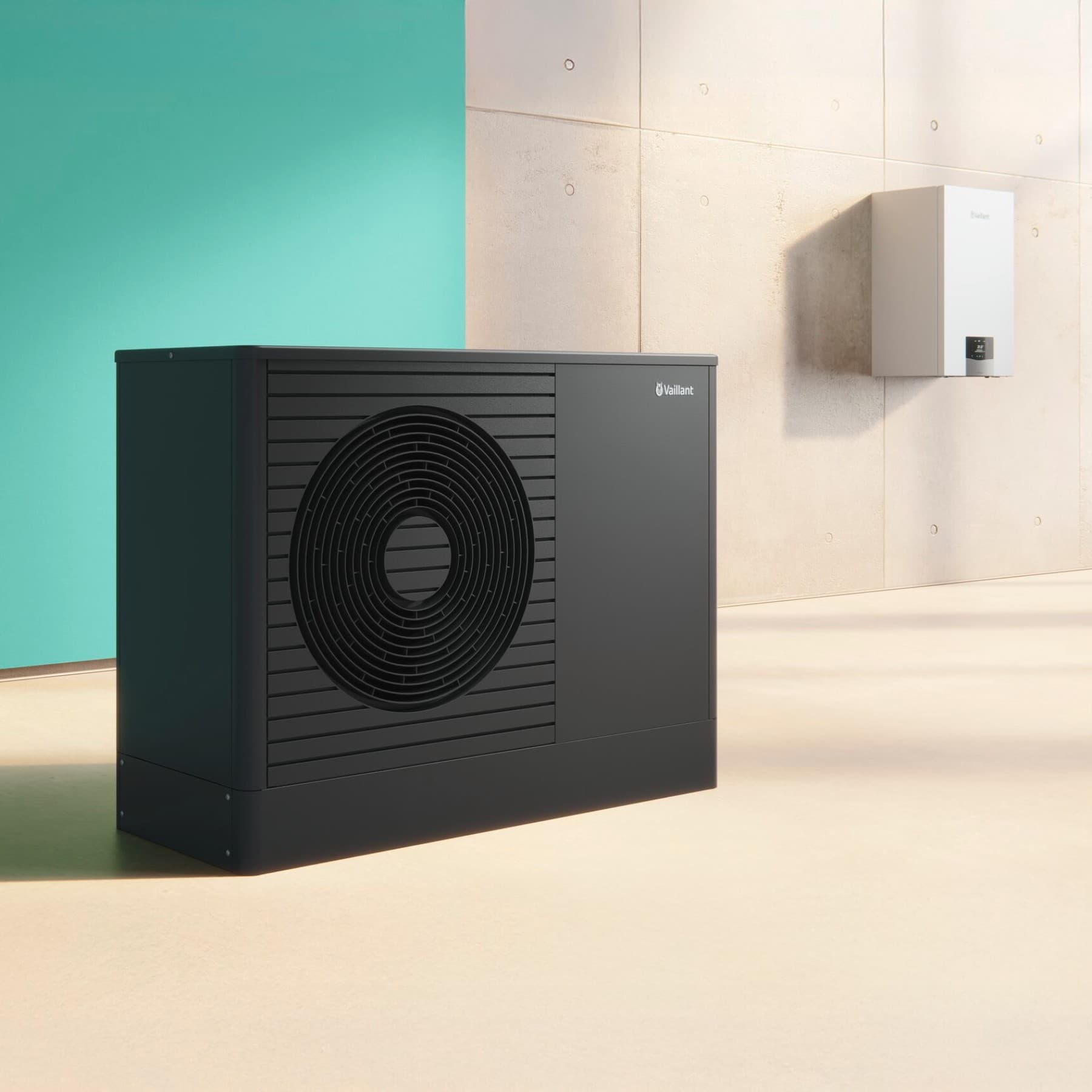 Système de chauffage hybride comprenant la pompe à chaleur aroTHERM plus et la chaudière à condensation au gaz ecoTEC plus | Vaillant