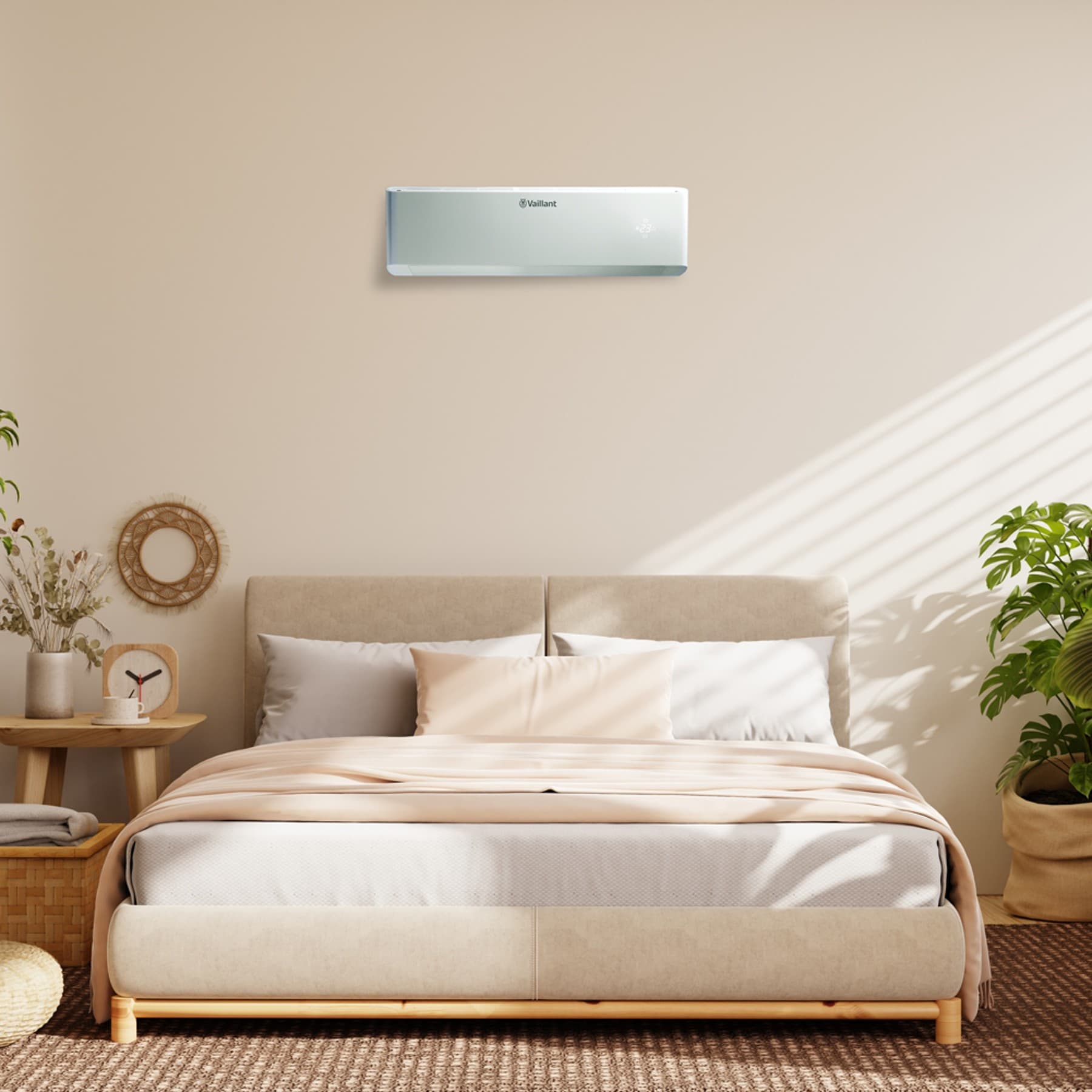 Chambre à coucher avec unité murale de pompe à chaleur air-air | Vaillant