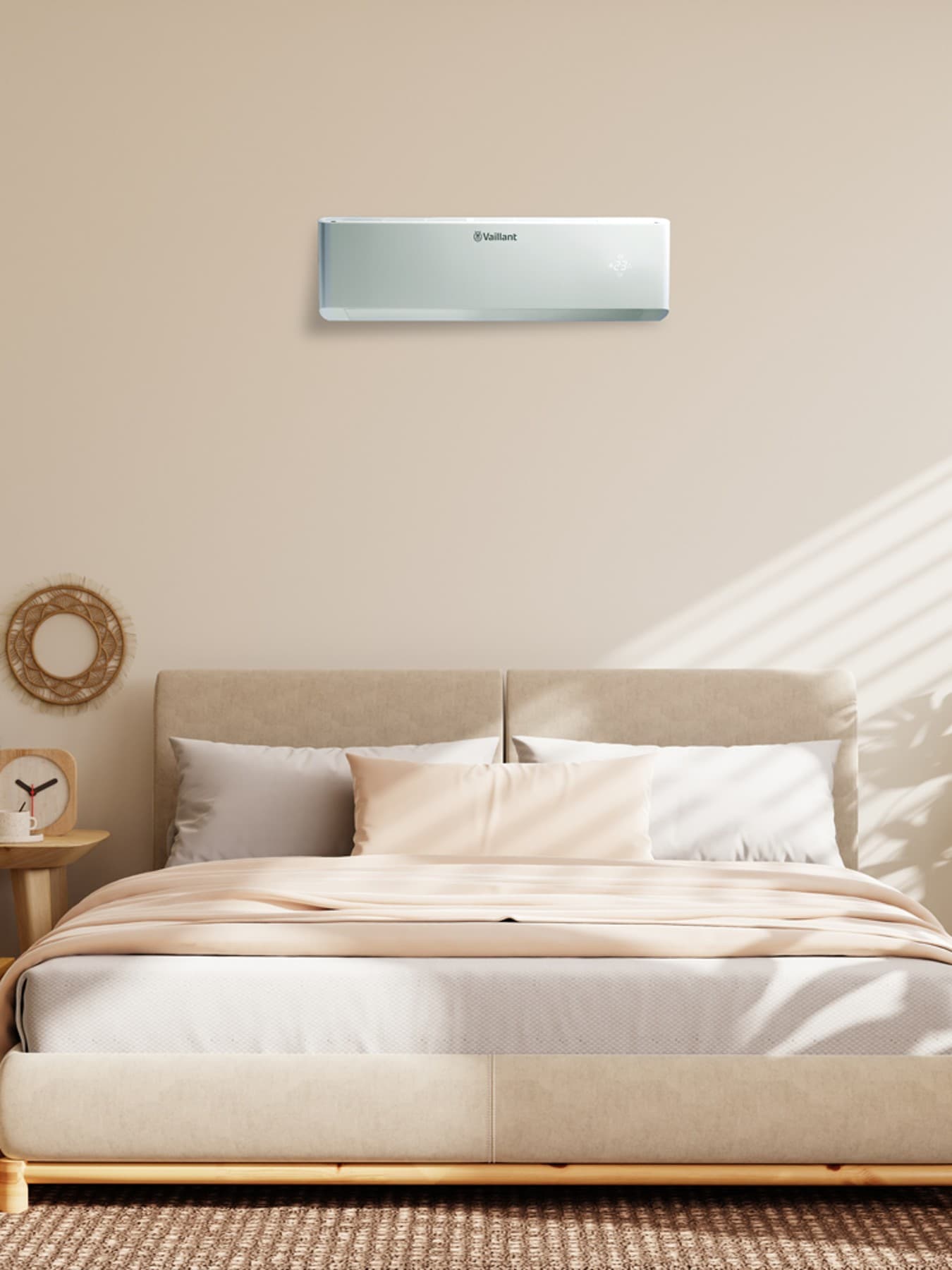 Chambre à coucher avec unité murale de pompe à chaleur air-air | Vaillant