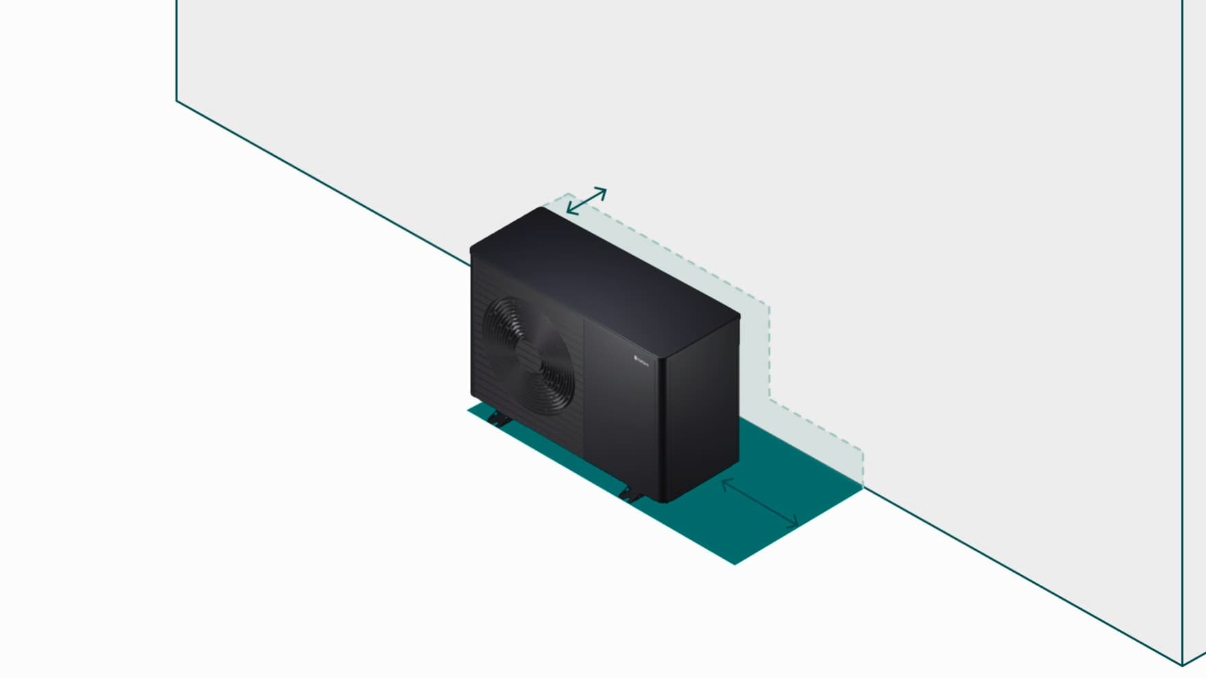 Zone de protection de la pompe à chaleur avec fonction d'espace flexible | Vaillant
