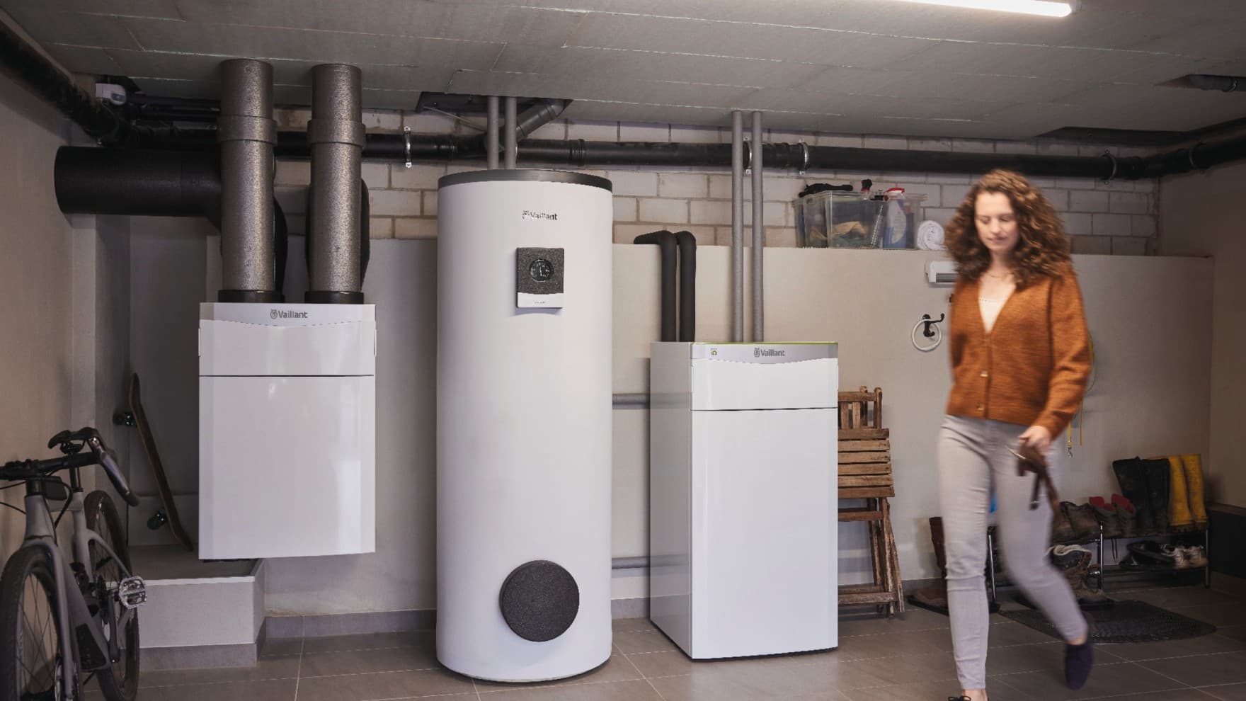 Un système de pompe à chaleur dans un sous-sol | Vaillant
