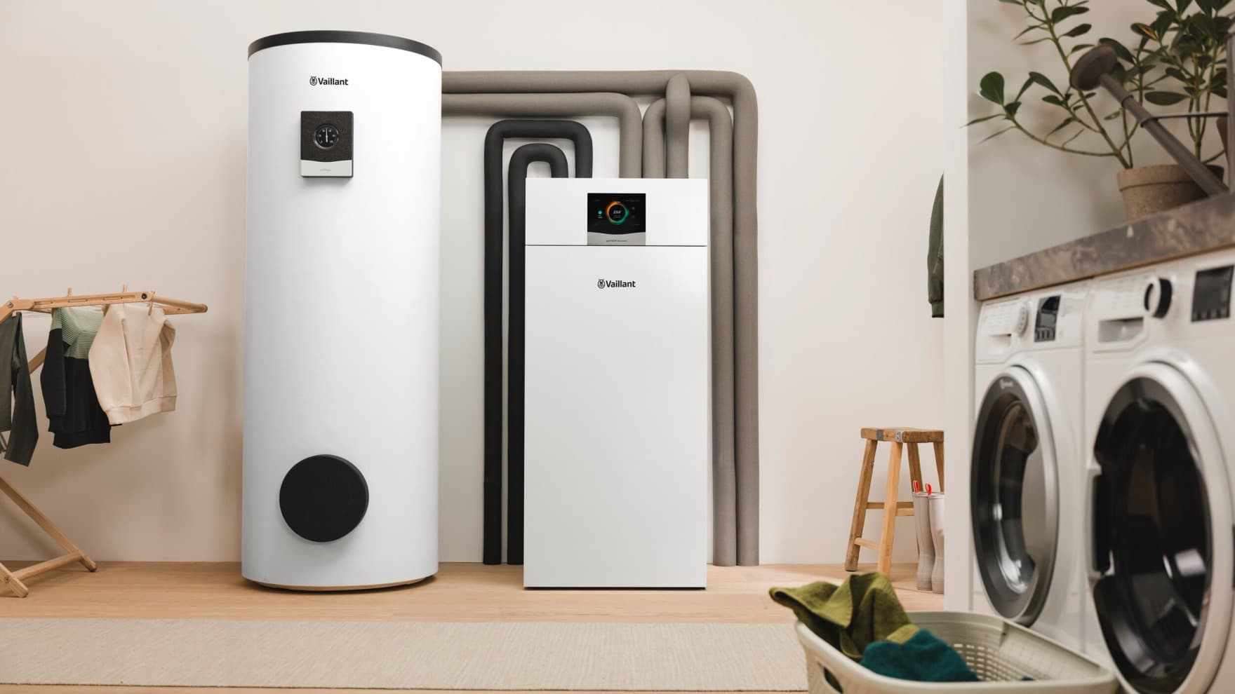 Préparateur sanitaire uniSTOR plus dans une buanderie | Vaillant