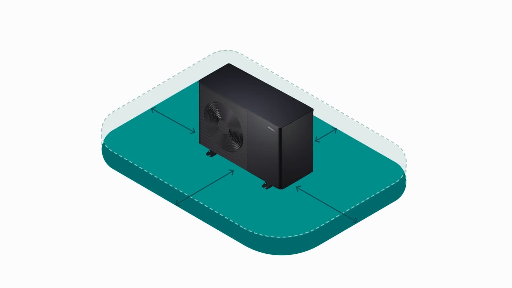 Zone de protection de la pompe à chaleur sans fonction d'espace flexible | Vaillant