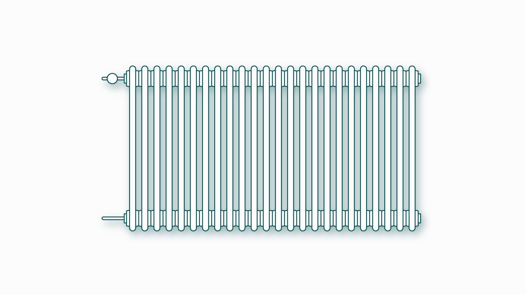 Croquis d'un radiateur en fonte d'acier | Vaillant