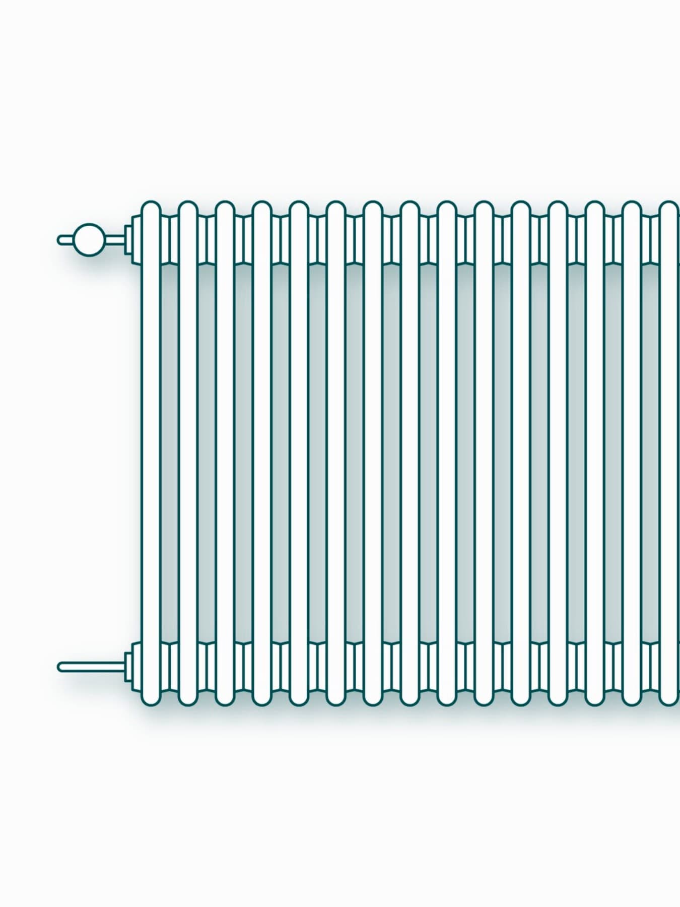 Croquis d'un radiateur en fonte d'acier | Vaillant