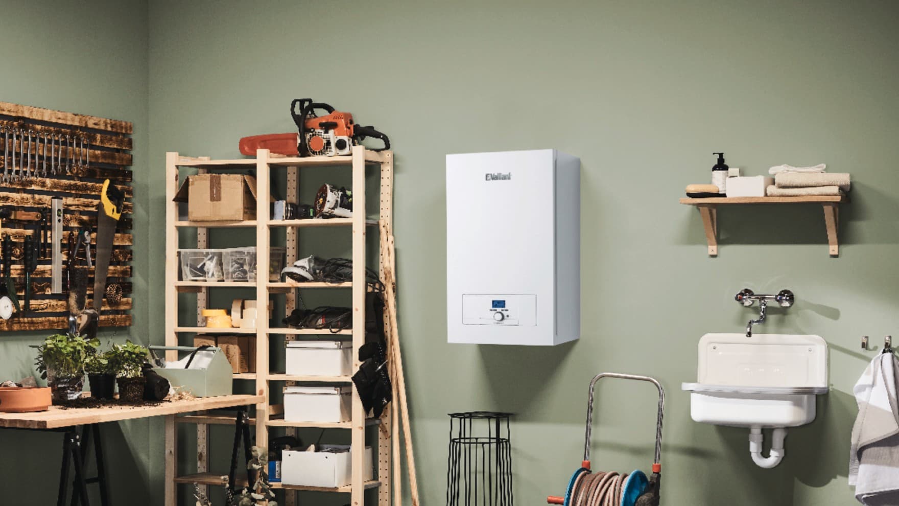 Chaudière électrique dans une buanderie | Vaillant
